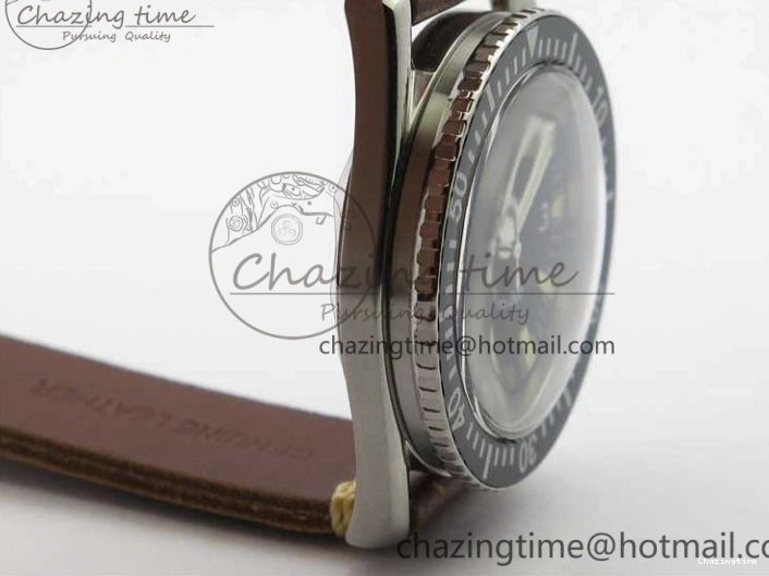 0214 Practical Vintage Seamaster 300 No Date T SS B12 Black Dial On Brown Leather Strap A2836 (Free Nylon Strap) 7910
